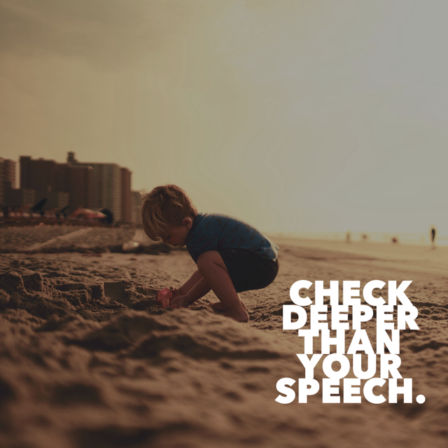 CHECK DEEPER THAN YOUR SPEECH